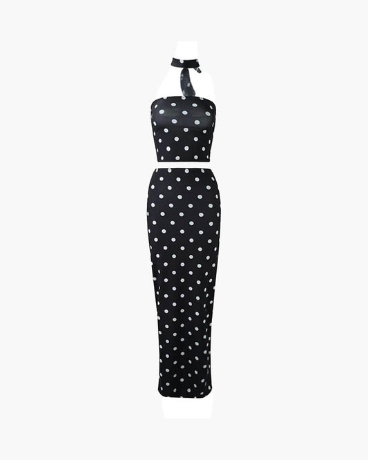 ZEYA - Nia Strapless Dot Print Two - Piece Set