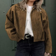 Olivia Vintage Khaki Faux Suede Jacket