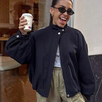 Orla Pinstripe Bomber Jacket