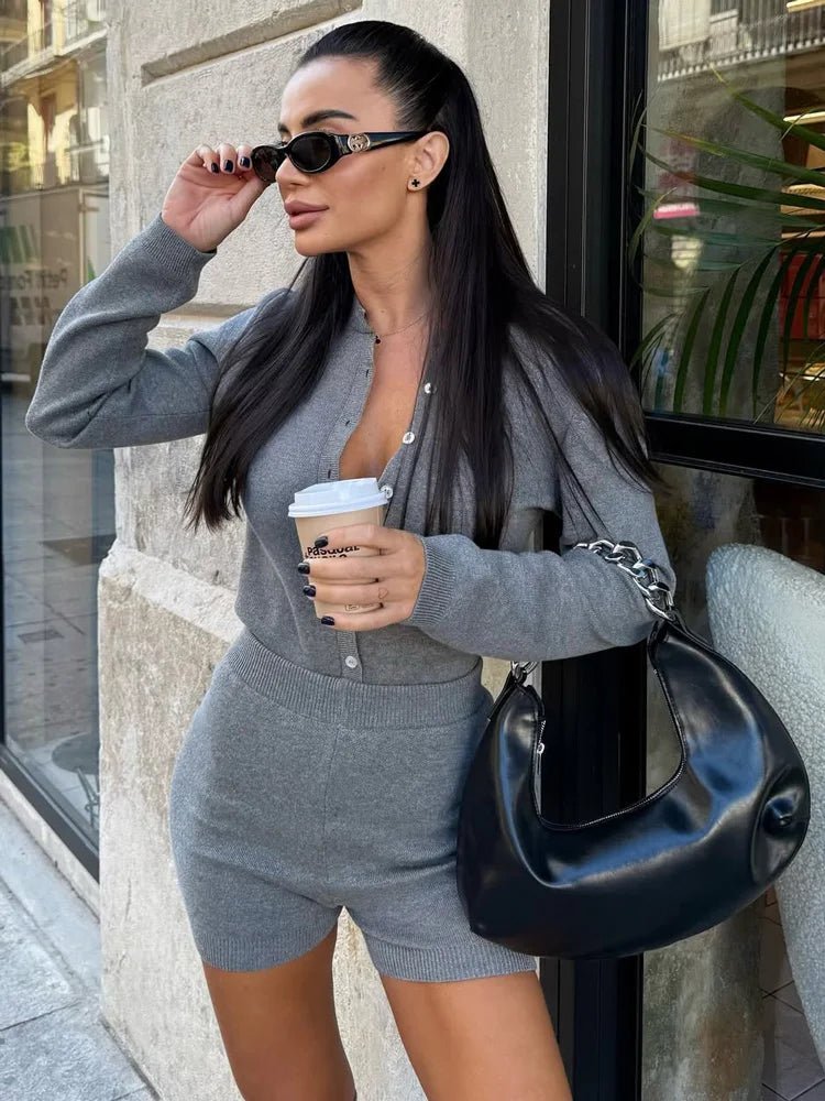 ZEYA - Paloma Ribbed Knit Shorts Set
