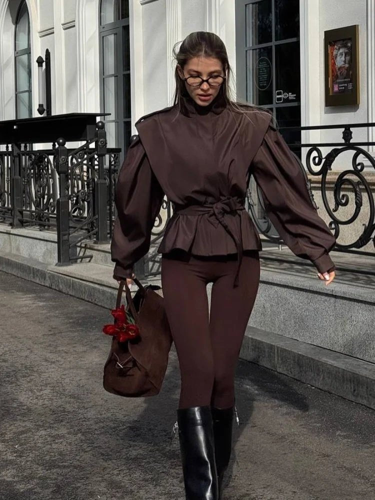 ZEYA - Quinn Lace Up Stand Collar Jacket