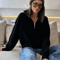 Sabrina Half-Zip Knit Sweater