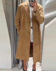 Sabrina Faux Suede Trench Coat