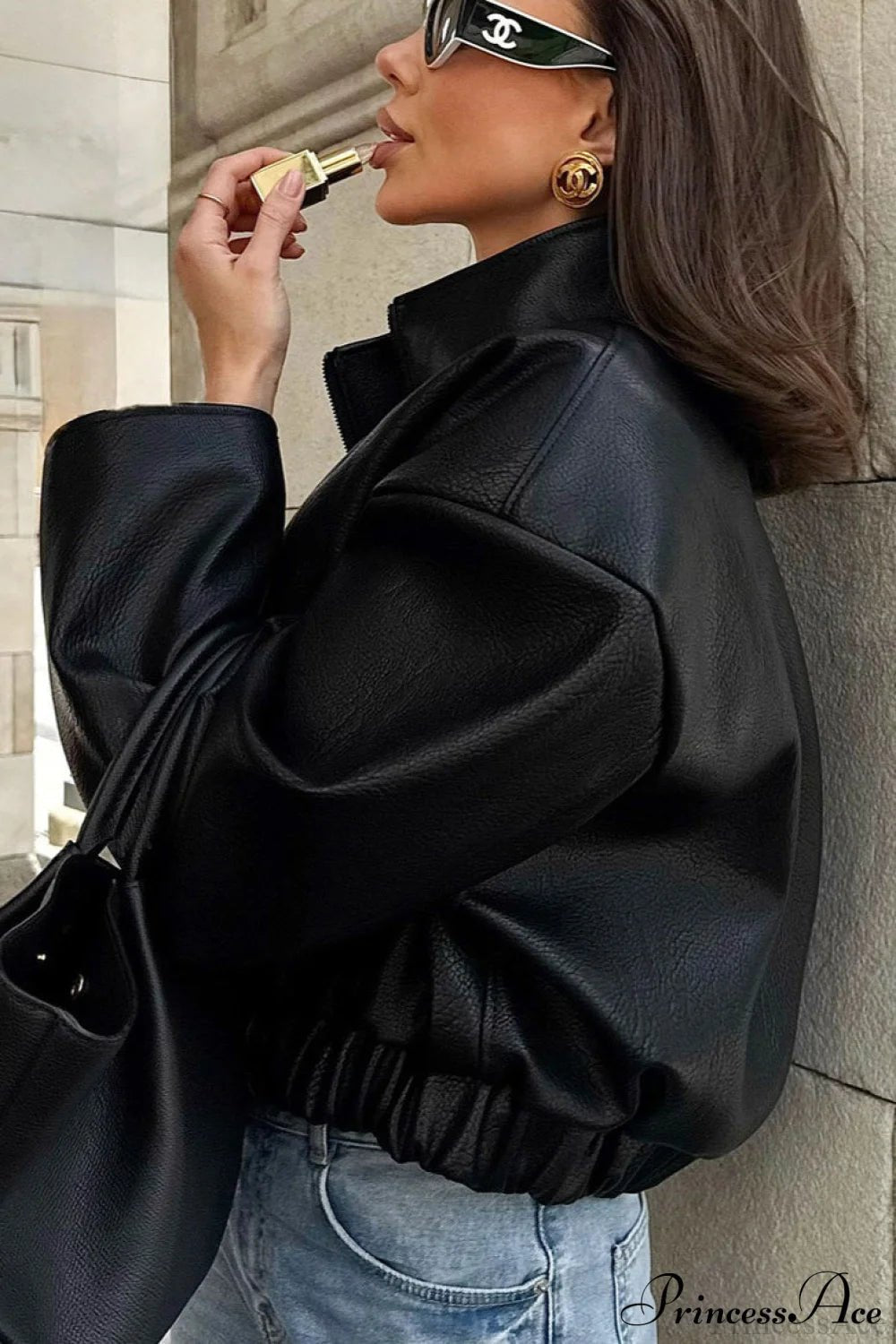 ZEYA - Sally Zip Up Leather Jacket