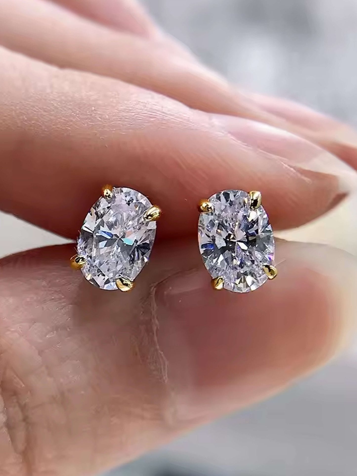 ZEYA - Sandra Oval Cut Zirconia Earrings