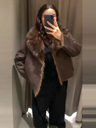 Sandra Reversible Faux Fur Leather Jacket