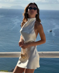 Seraphina Satin Backless Mini Dress