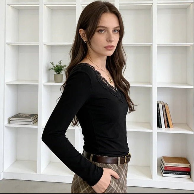 ZEYA - Sienna V - Neck Lace Top