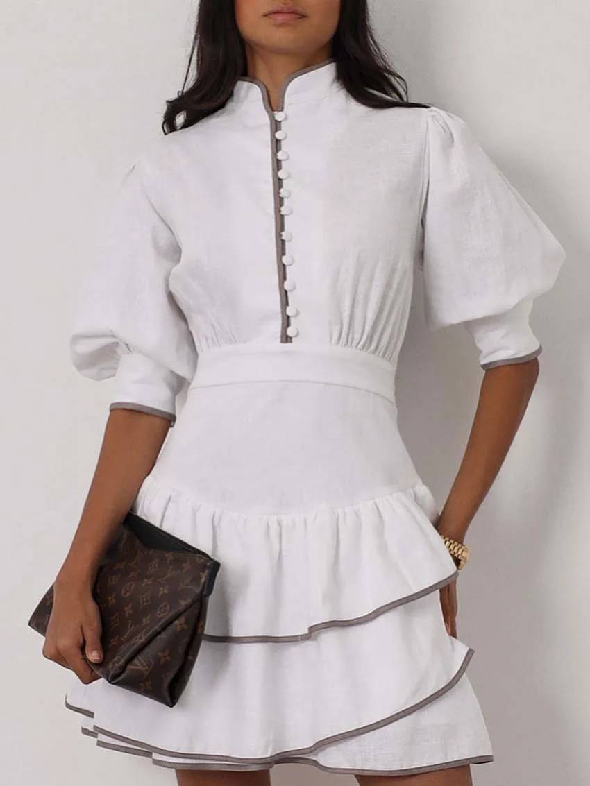 ZEYA - Sofia Patchwork Turtleneck Mini Dress