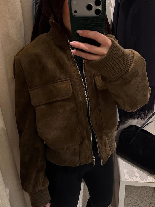 ZEYA - Solane Stand Collar Bomber Jacket