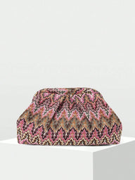 Hilary Jacquard Pleated Clutch