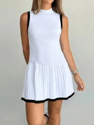 Ahana Drop-Waist Contrast Knit Dress