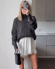 Suzy Satin Asymmetrical Midi Skirt