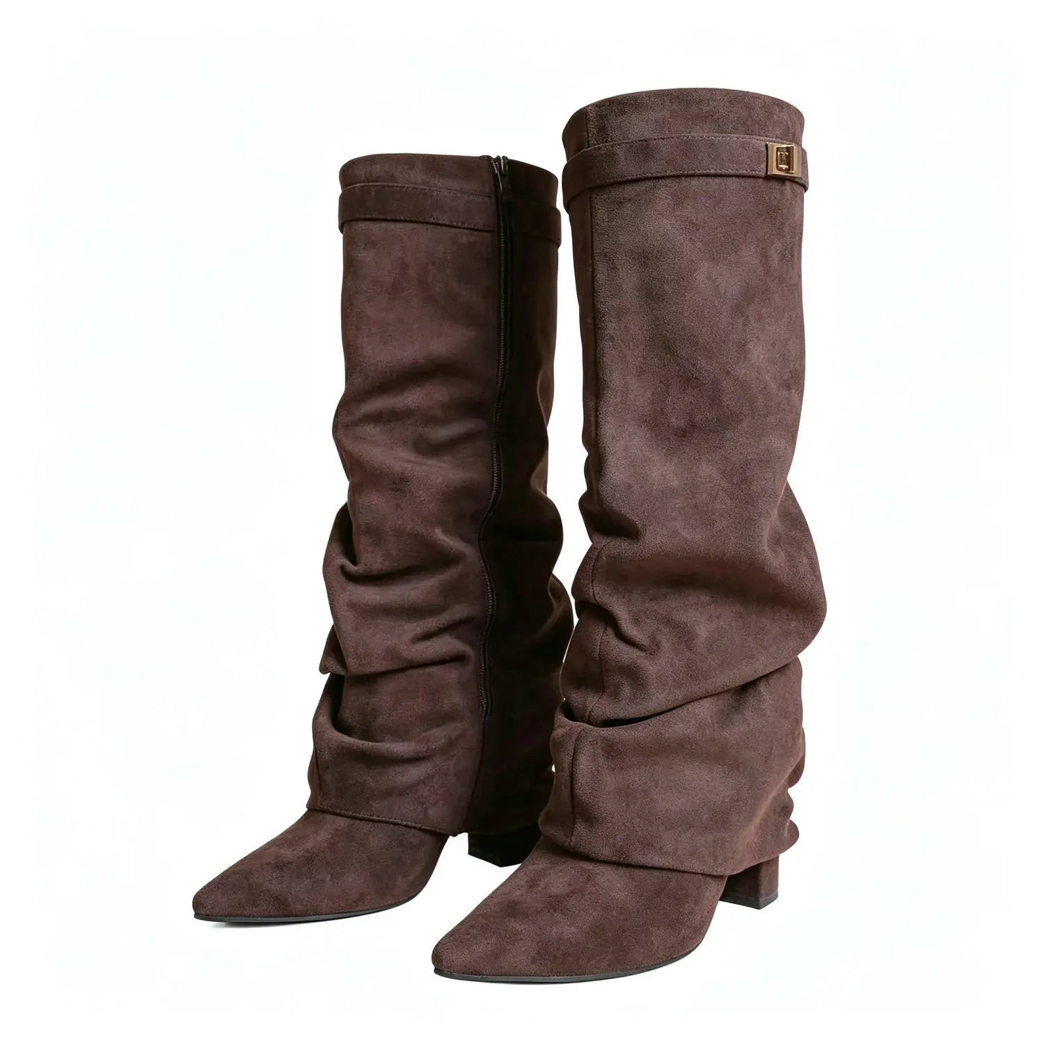 ZEYA - Teresa Slouchy Pointed Knee High Boots