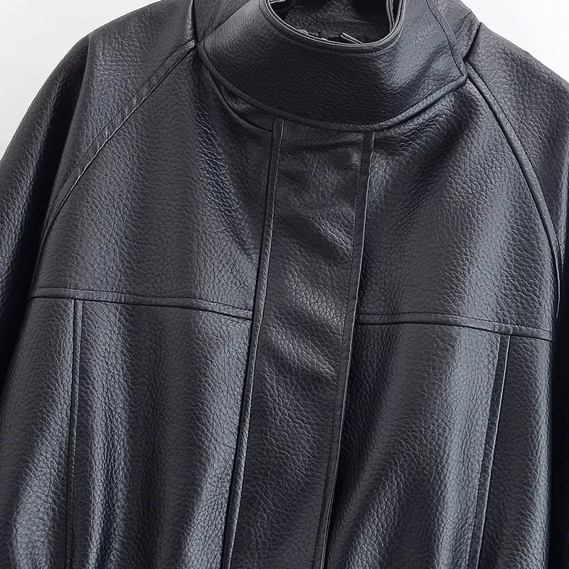 ZEYA - Vivienne Cinched Waist Leather Jacket