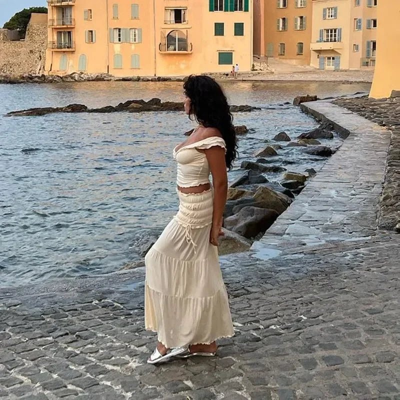 ZEYA - Zaya Ruffle Top & Flowing Maxi Skirt Set